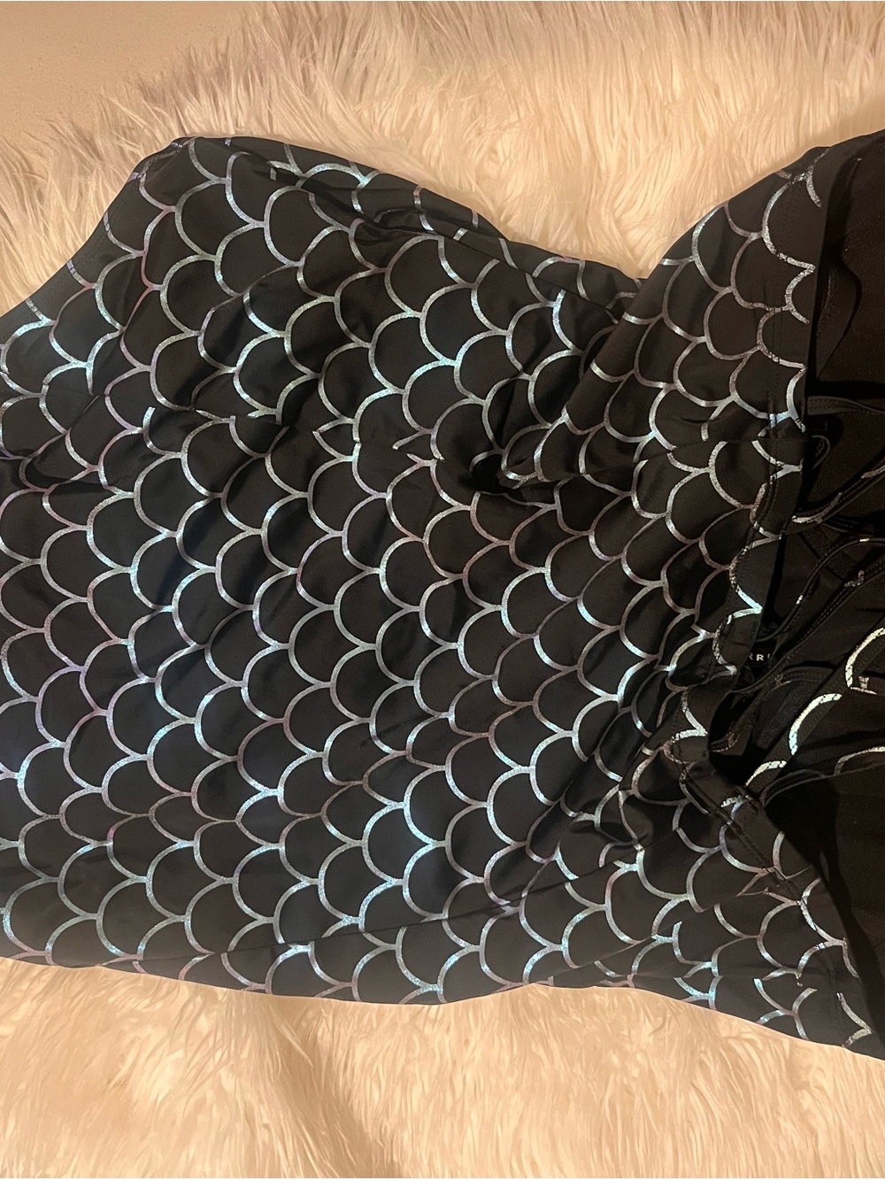 torrid Black Iridescent Mermaid-Scale One-Piece Swim - Picture 4 of 7